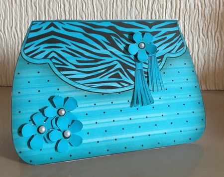 3D Shaped Card  Kit - Zebra Print & Spots Fold Over Clutch Bag by Carole McGregor