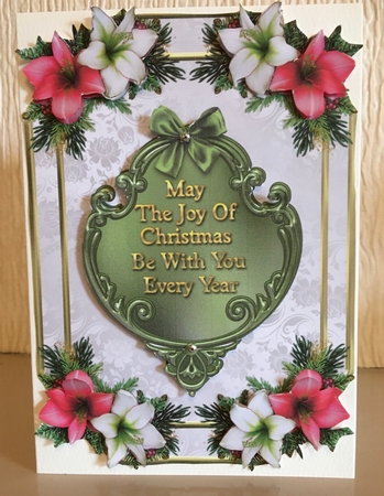 The Joy of Christmas - 5x7 inch topper with decoupage by Carole McGregor