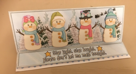 LARGE DL CARD, DECOUPAGE AND ENVELOPE KIT - SNOWMEN DELIGHT by Carole McGregor