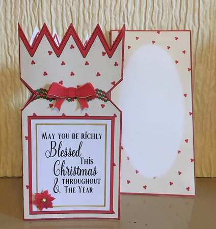 Red Christmas Cracker Card by Carole McGregor