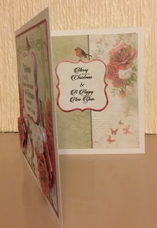 Christmas Red Roses 8 x 8 Square Card by Carole McGregor