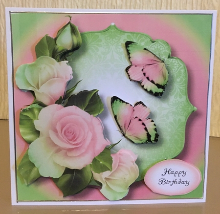 Blended Pastel Roses - Green & Pink 8x8 by Carole McGregor