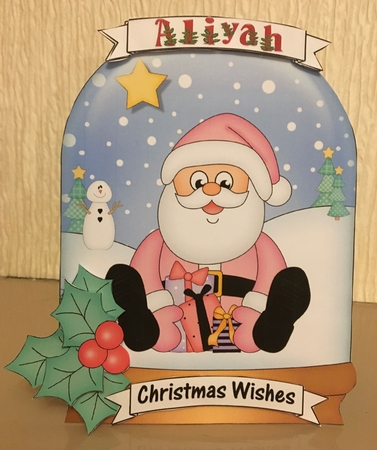 3D Shaped Christmas Snow Globe Card Kit - Santa has lots of Presents! by Carole McGregor