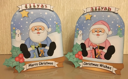 3D Shaped Christmas Snow Globe Card Kit - Santa has lots of Presents! by Carole McGregor