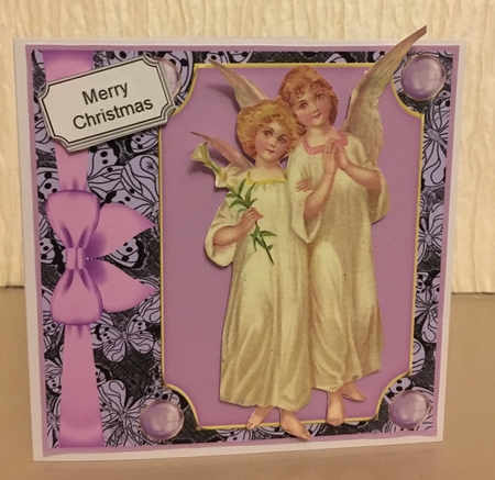 3 Lilac butterfly framed card front/topper blanks by Carole McGregor