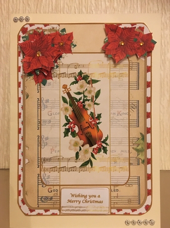 A5 round edged music lovers Christmas card front by Carole McGregor