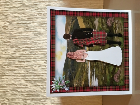 Scottish Wedding (1) - 7.5 x 75 Card Topper & Decoupage by Carole McGregor
