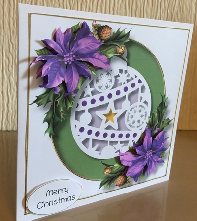 Faux Paper Cut Bauble 4 8x8 by Carole McGregor