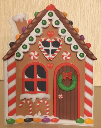 Christmas Gingerbread House Shaped Card by Carole McGregor