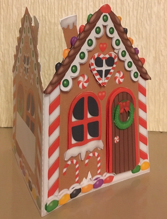 Christmas Gingerbread House Shaped Card by Carole McGregor