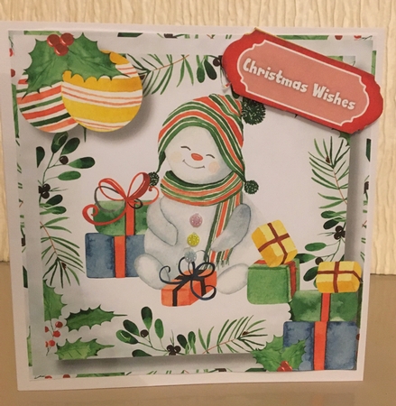 Watercolour Snowman 1 8x8 by Carole McGregor