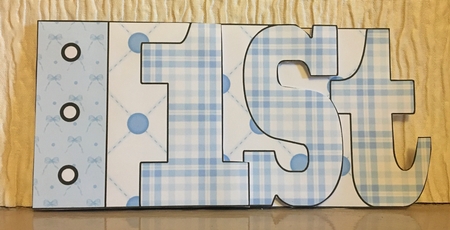 1st Shaped Card Blue Tartan by Carole McGregor