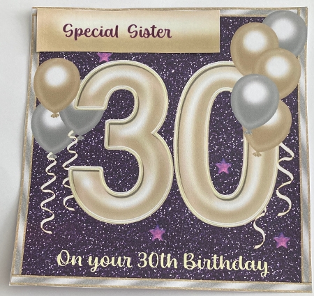30th birthday card with balloons by Carole McGregor