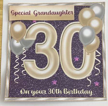 30th birthday card with balloons by Carole McGregor