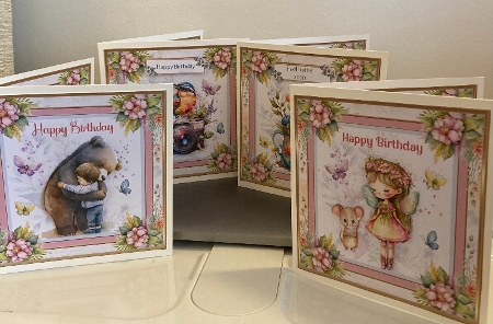 Pretty Floral 4 x 8x8ins Topper Mini Kits No:1 by Carole McGregor