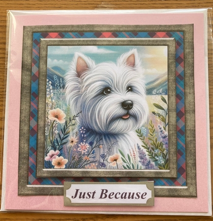 Framed Scottish pup card front 9 by Carole McGregor