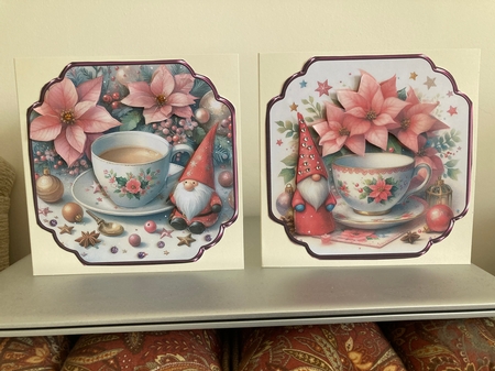 8 DIFFERENT CHRISTMAS TEACUP & GNOME by Carole McGregor