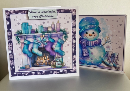 A Wonderful Cozy Christmas Card Front with 4 Toppers and Insert by Carole McGregor
