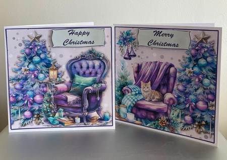 A Wonderful Cozy Christmas Card Front with 4 Toppers and Insert by Carole McGregor