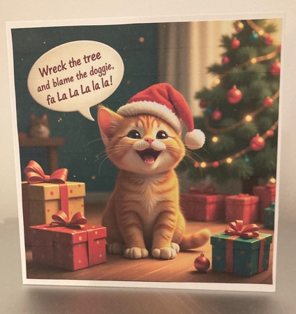 Wreck The Tree Blame The Doggie Cute Kitten (2).  9 Piece 7x7 Complete Kit by Carole McGregor