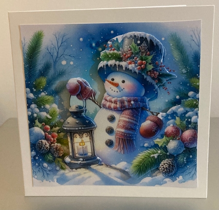 Snowman and Lantern Decoupage No.4 by Carole McGregor