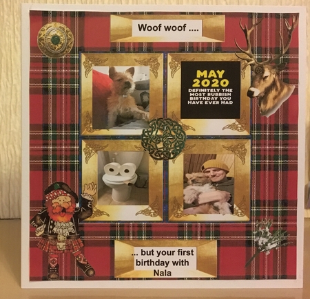 8"x8" Bonnie Scotland Red Tartan Memory Card or Scrapbook by Carole McGregor