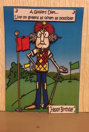 Gus is on a Golfers Diet Decoupage by Carole McGregor