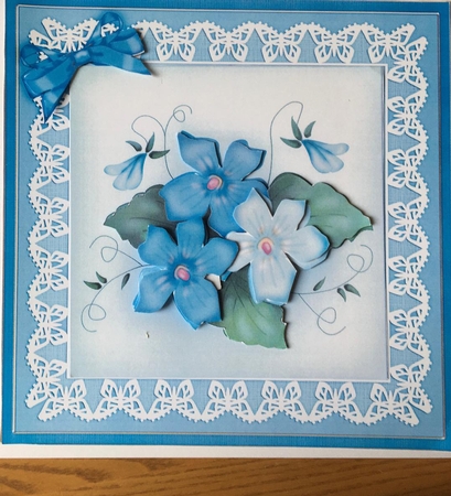 8 x 8 Pretty Viola Kit with 3D Decoupage by Carole McGregor
