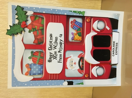 A4 Xmas Santa Express London Card Topper by Carole McGregor