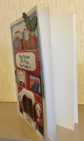 A4 Xmas Santa Express London Card Topper by Carole McGregor