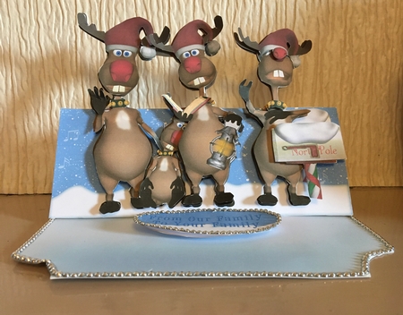 Christmas Easel Kit We Wish You a Merry Christmas Reindeer by Carole McGregor