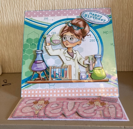 11th Birthday Aimee Large Dl Quick Card N 3D Decoupage by Carole McGregor