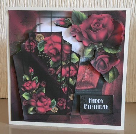 Art Deco Red Roses Square by Carole McGregor