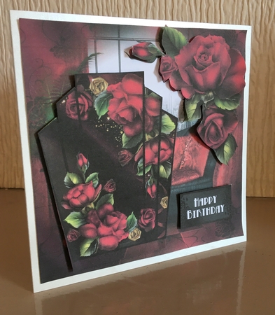 Art Deco Red Roses Square by Carole McGregor