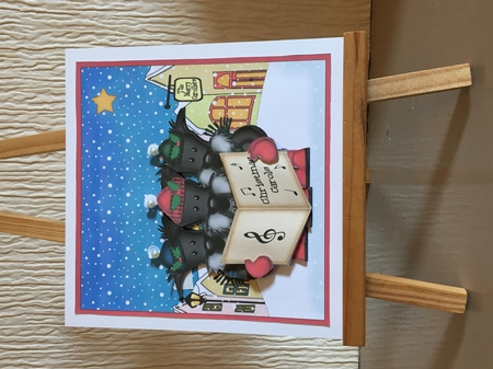 Singing Scottie Dogs Merry Carollers 3D Decoupage by Carole McGregor