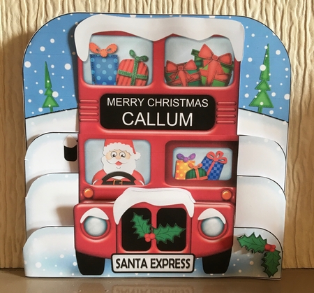 3D Xmas Santa Express Callum Pop Out Card Kit by Carole McGregor