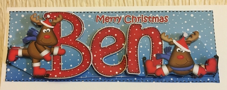 Xmas Ben Rudolph Large Dl & 3D Decoupage by Carole McGregor