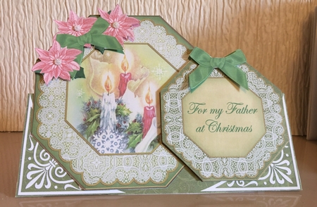 Candle Trio Father at C Double Octagon Card & E Kit by Carole McGregor