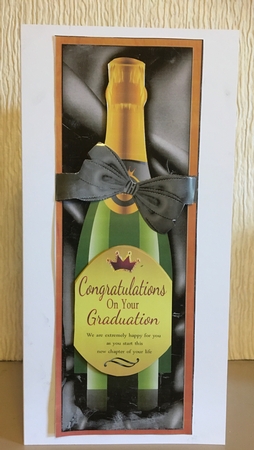 Anniversary or Graduation Bottle of Champagne Large Dl Card by Carole McGregor