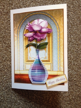 Bella Fantasy Rose Topper with Decoupage by Carole McGregor