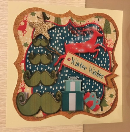 Scandi-christmas Reindeer 3D Card Front by Carole McGregor
