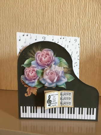 Baby Grand Piano - Black 14 - Delicate Rose by Carole McGregor