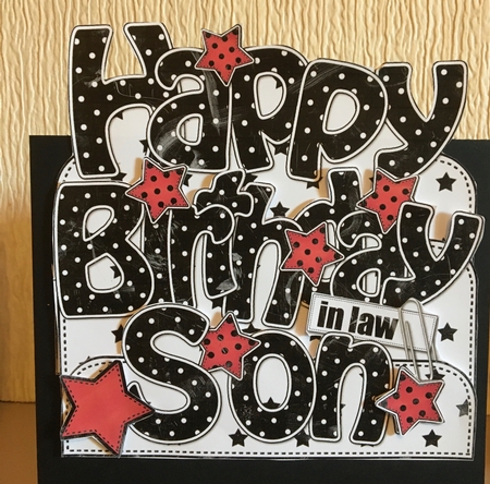 3D Happy Birthday SON IN LAW Stars with Ages  30 to 100 Pop Out Word Card Kit by Carole McGregor