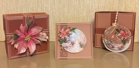 Rose Gold 3D Bauble Christmas Church Scene Kit.4 by Carole McGregor