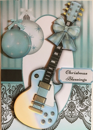 Beautiful Blue Guitar With Baubles  by Carole McGregor