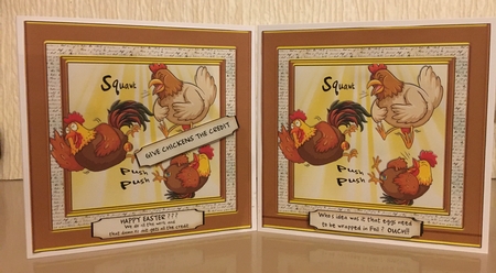 Chickens Deserve Credit Easter Card Topper - Funny by Carole McGregor