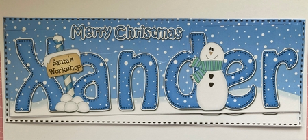 Large DL Merry Christmas XANDER 3D decoupage  by Carole McGregor