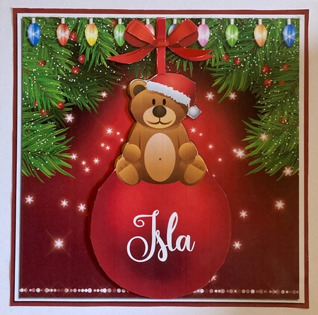 ISLA - CHRISTMAS BAUBLE QUICK CARD by Carole McGregor