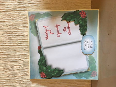Blank Christmas Open Book - Holly by Carole McGregor