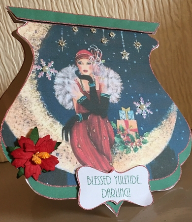 Art Deco Lady of the Moon Qua-trefoil Shaped Card Kit by Carole McGregor